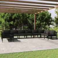 9-delige Loungeset met kussens aluminium antracietkleurig - thumbnail