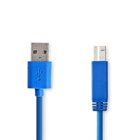 USB-kabel - USB type A (M) recht naar USB Type B (M) recht - USB 3.0 - 3 m - rond - blauw - thumbnail