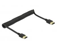 Delock 84967 HDMI-kabel HDMI Aansluitkabel HDMI-A-stekker 1.5 m Zwart 4K UHD, Vergulde steekcontacten, Afgeschermd (drievoudig), Verdraaid - thumbnail