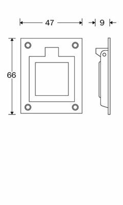 Luikring rechthoekig 66x48mm/vierk MTO Luikring rechthoekig 66x48mm/vierk MTO