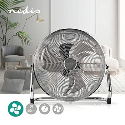 Nedis Vloerventilator | 400 mm | 3 Snelheden | Kantelbaar | Metaal | 1 stuk - FNFL10CCR40 FNFL10CCR40
