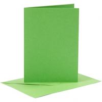 Creativ Company Kaarten en enveloppen, afmeting kaart 10,5x15 cm, afmeting envelop 11,5x16,5 cm, 110+220 gr, groen, 6 set/ 1 doos - thumbnail