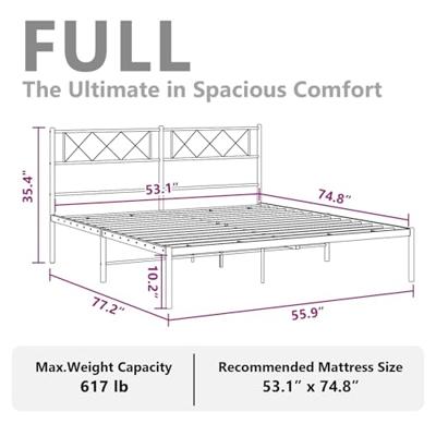 Bedframe met hoofdbord metaal zwart 135x190 cm Bedframe met hoofdbord metaal zwart 135x190 cm