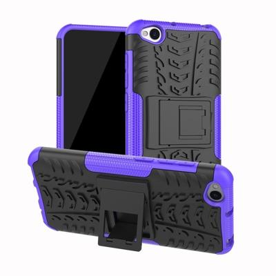 Tire Texture TPU + PC schokbestendig beschermende case voor Xiaomi Redmi gaan met houder (paars) Tire Texture TPU + PC schokbestendig beschermende case voor Xiaomi Redmi gaan met houder (paars)