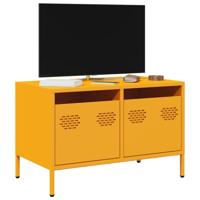Tv-meubel 68x39x43,5 cm koudgewalst staal mosterdgeel - thumbnail