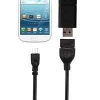 USB 2.0 A vrouwtje naar Micro 5 Pin mannetje Adapter met OTG voor Samsung Galaxy S IV / i9500 / S III / i9300 /Note II / N7100 / i9220 / i9100 / i9082 - thumbnail
