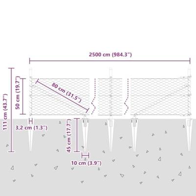 VidaXL Afrasteringspaal groen 25 x 0,5 m (36 mm gaas) staal VidaXL Afrasteringspaal groen 25 x 0,5 m (36 mm gaas) staal
