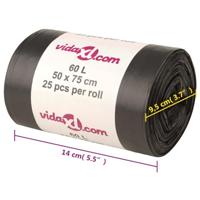 Vuilniszakken 250 st 60 l zwart - thumbnail