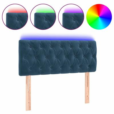 Hoofdbord LED 90x7x78/88 cm fluweel donkerblauw