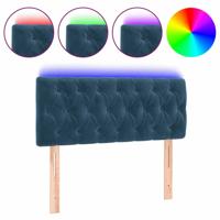 Hoofdbord LED 90x7x78/88 cm fluweel donkerblauw - thumbnail