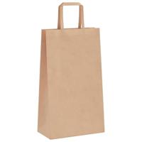 VidaXL Papieren zakken 250 st met hengsels 21x11x36 cm bruin - thumbnail