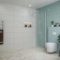 Fortifura Galeria inloopdouche - 70x200cm - mat glas - wandarm - mat wit SW797924/SW797906 - thumbnail