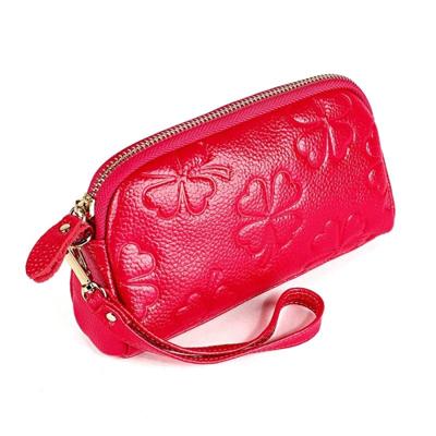 Dames Clutch tas vrouwen Coin Purse mode trend cute hand-held portemonnee (Rose rood)