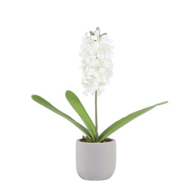 Kunstbloem hyacint wit in pot 15xH41cm