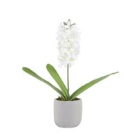 Kunstbloem hyacint wit in pot 15xH41cm - thumbnail