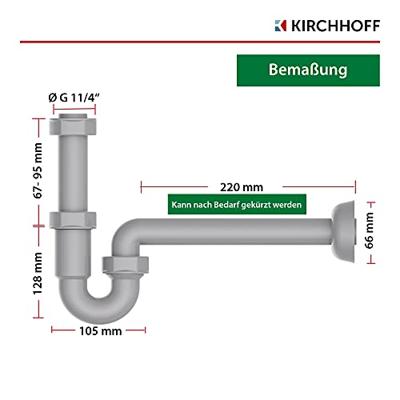 Kirchhoff ECO-SAVE kunststof sifon grijs, 1 1/4" x 32 mm - 98801049