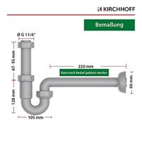 Kirchhoff ECO-SAVE kunststof sifon grijs, 1 1/4" x 32 mm - 98801049 - thumbnail