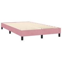 Boxspring met matras en LED fluweel roze 140x220 cm - thumbnail