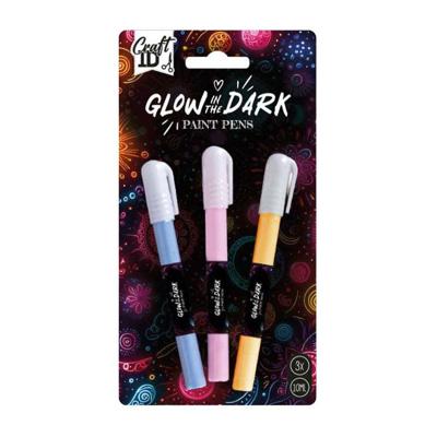 Creative Craft Group Glow in the dark verfpennen - 3st.