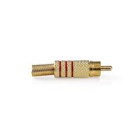 Nedis RCA-Connector | Male | Soldeer | 7.0 mm | Goud / Rood | 10 Stuks | 1 stuks - CAGP24900RD CAGP24900RD - thumbnail
