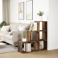 Kamerscherm / boekenkast 3-laags 99x29x99 cm hout gerookt eiken - thumbnail