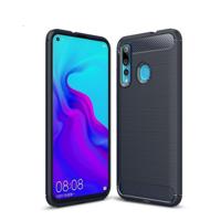Geborsteld textuur Carbon Fiber schokbestendig TPU Case voor Huawei Nova 4 (marineblauw) - thumbnail