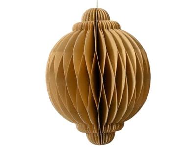 Kersthanger papier uivorm beige H15cm