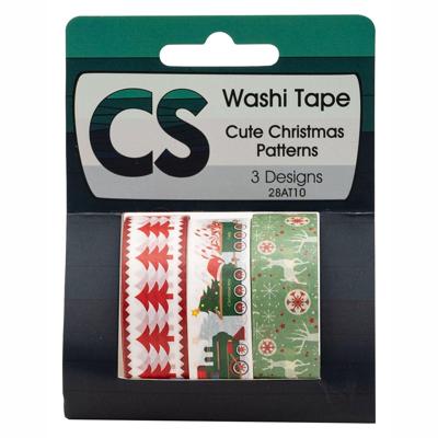 Colorations - washi tape kerst 3 rollen, 5mtr.