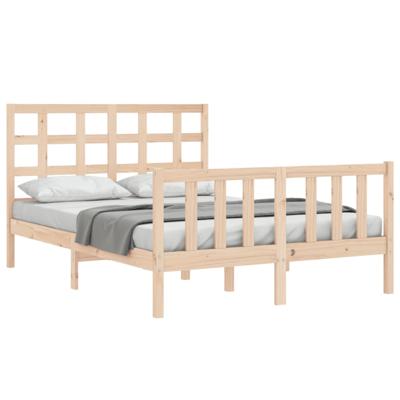 Bedframe met hoofdbord massief hout