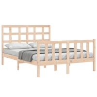 Bedframe met hoofdbord massief hout - thumbnail