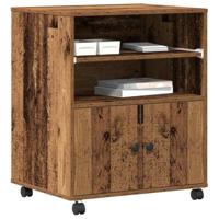 VidaXL Printerstand met opslag oudhout 60 x 48 x 74 cm bewerkt hout - thumbnail