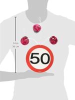 Hangdecoratie verkeersbord &apos;50&apos; - thumbnail