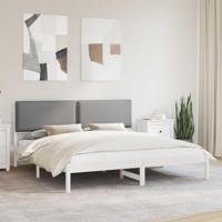 Bedframe met Gevoerd Hoofdgedeelte Lichtgrijs 200 x 200 cm - thumbnail