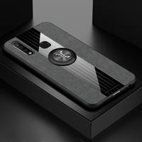 Voor vivo Z5X XINLI stiksels doek textuur schokbestendig TPU beschermhoes met ring houder (grijs) - thumbnail