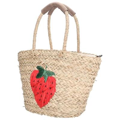 Zebra trends sola rieten mand-Strawberry