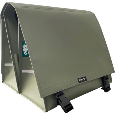 Clarijs fietstas dubbel xl pvc 46l met uitsparing mat olijf Clarijs fietstas dubbel xl pvc 46l met uitsparing mat olijf