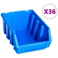 VidaXL 96-delige opslagbakkenset met wandpanelen blauw - thumbnail