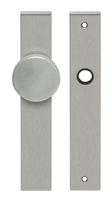 Knop/krukschild rechthoek LS rvs mat blind