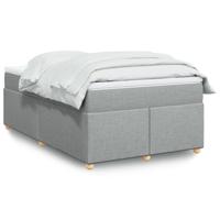 Boxspring met matras stof lichtgrijs 120x200 cm - thumbnail