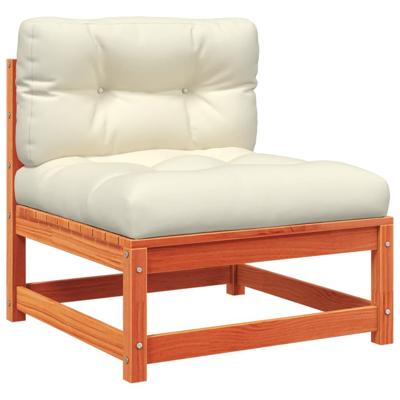 9-delige Loungeset met kussens massief grenenhout wasbruin - thumbnail