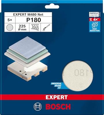 Bosch Accessories 2608901638 Schuurnet voor wand- en plafondschuurmachine Korrelgrootte (num) 180 (Ø) 225 mm 5 stuk(s) Bosch Accessories 2608901638 Schuurnet voor wand- en plafondschuurmachine Korrelgrootte (num) 180 (Ø) 225 mm 5 stuk(s)