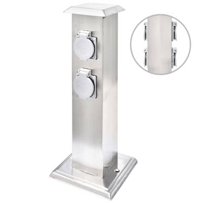 Buitenstopcontact op zuil (roestvrij staal)