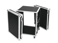 Roadinger PR-2 19 inch rack 14 HE Hout Incl. greep, Incl. wielen - thumbnail