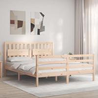 Bedframe met hoofdbord massief hout - thumbnail