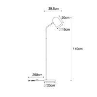 QAZQA Moderne vloerlamp zwart met goud verstelbaar - Morik - thumbnail
