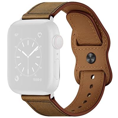 Leren bandje dubbele lus - Gemeleerd bruin - Geschikt voor Apple Watch 38mm / 40mm / 41mm / 42mm Leren bandje dubbele lus - Gemeleerd bruin - Geschikt voor Apple Watch 38mm / 40mm / 41mm / 42mm