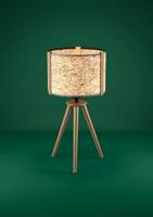 Stars of Light Tafellampje TripodHontongas hout met beige kap - 390325 - thumbnail