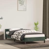 Bedframe met hoofdeinde fluweel donkergroen 100x200 cm - thumbnail