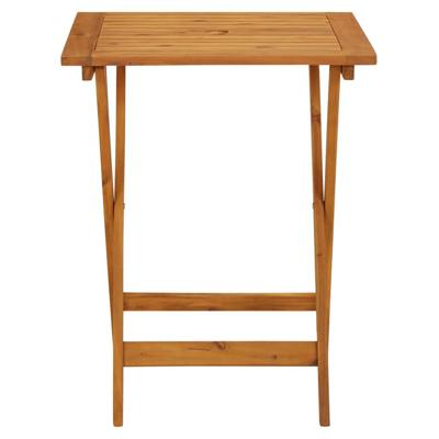 3-delige Bistroset bladpatroon stof en massief hout - thumbnail