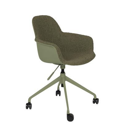 Zuiver Bureaustoel 'Albert Kuip' Met armleuning, Bouclé, kleur Groen